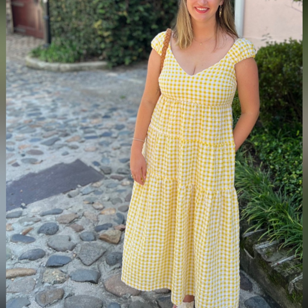 Yellow Gingham Maxi Dress - Picture 5 of 5